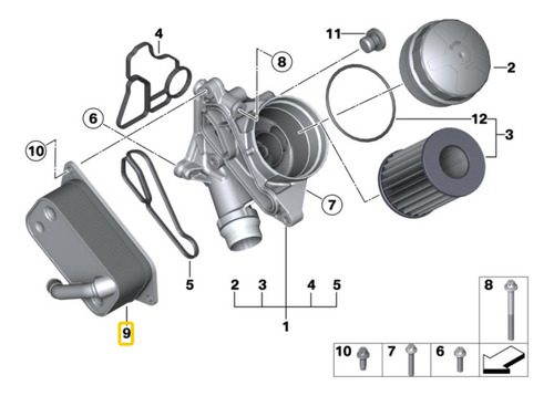 Enfriador De Aceite Bmw Serie X3 F25 X3 20ix Motor  N20 Foto 2