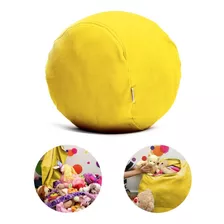 Puff Organizador Infantil Para Bichos De Pelúcia Amarelo