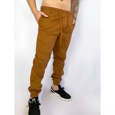 Calça Jogger Masculino Com Punho Skinny Sarja Várias Cores