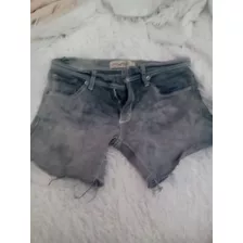 Short Jean Talle 28 Riffle Gris Elástizado Pantalón Corto 