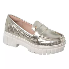 Sapato Infantil Feminino Ortopé Fashion Mocassim Dourado