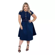 Vestido Jeans Evangelico Gode Midi Tubinho Barato Lançamento