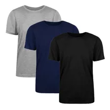 Kit 3 Camisetas Masculina Algodão Básica Camisa Atacado Lisa