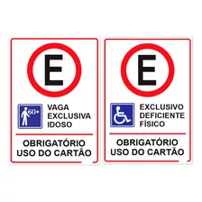 Kit Placas Estacionamento Vaga Exclusiva Pne E Idoso 70x50