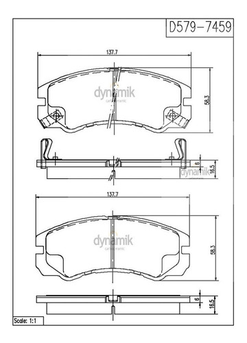 Balatas Bajos Metales Del Acura Slx L4 2.5l 96/99 Dynamik Foto 2