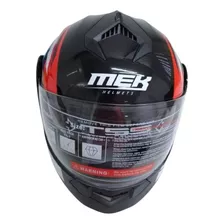 Casco Mek Abatible Negro/rojo (xl) 7603