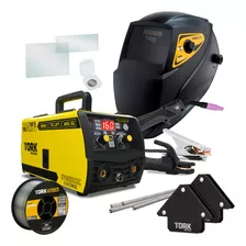 Maquina Solda Inversora Mig Super Tork 160a Sem Gás 3 Em 1 Tig Eletrodo Cor Amarelo/preto Frequência 50 Hz 60 Hz 220v