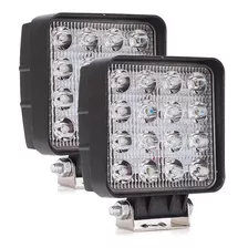 Kit 2un Farol Auxiliar Milha Led 48w 16 Leds 7000k Caminhao