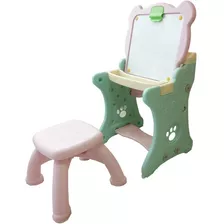 Mesa Infantil Didática 2 Em 1 Com Lousa Inmetro Magnética Cor Verde/rosa