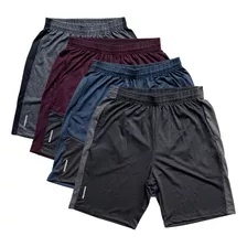 Bermuda Academia Treino Kit 4 Shorts Esportivos Corrida Fit