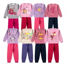 Kit 6 Peças Moletom Menina Infantil Inverno Atacado Promo