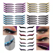 Sticker Adhesivo Delineador Strass Glitter Eyeliner 5 Pares