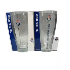 Pack X2 Vaso Vidrio Cervecero Equipo Futbol 530ml