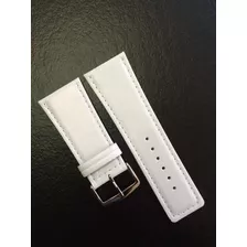 Pulseira Para Relogio Em Couro Legitimo 32 Mm Branco