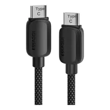 Cable Tipo C Essager Carga Rapida 100w Para iPhone 15/ Macbook/ Samsung/ Huawei/ Dell/ Hp/ Lenovo - 1 Metro Negro