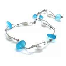 Pulsera O Tobillera De Perlas De Agua Dulce Y Vidrio De...