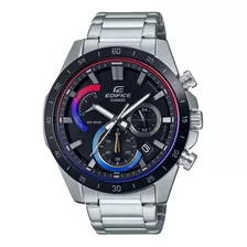 Reloj Casio Cronógrafo Efr-573hg-1av Hombre E-watch Color De La Correa Plateado