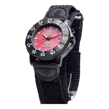 Reloj Smith & Wesson Fire Para Hombre, Esfera Roja Y Correa