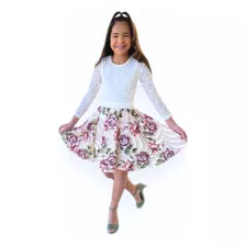 Vestido Infantil Floral Moda Kids Rodado Promoção