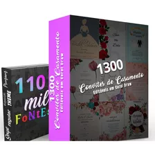 Pack 1.300 Convites De Casamento Cdr + 110 Mil Fontes Brinde