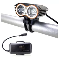 Farol Bike 2 Leds T6 Profissional 1.600 Lumens Bateria 8.4v