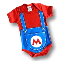 Body Bebê Mesversário Fantasia Temático Super Mario Bross
