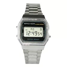 Seminovo - Relógio Masculino Backer 15001453m Digital Prata Bisel Prateado