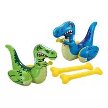 2 Pack Inflable Alberca Dinosaurios Montables 155 X 97cm C/u Color Azul