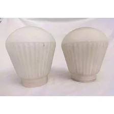 Plafon Aplique 2 Antiguo Vidrio Blanco Lampara Art Tulipa