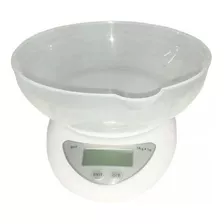 Balança Digital De Cozinha 5kg Com Vasilha 800ml Precisão Capacidade Máxima 5 Kg Cor Branco