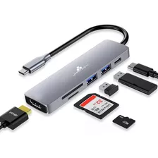 Hub Adaptador Usb Tipo C 6 En 1 Para Mac Macbook Windows