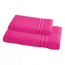 Fantasia Patter Juego Toalla Toallon 100% Algodòn Rosa Liso