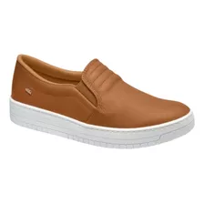 Tenis Casual Feminino Slip On Dakota Couro Leve Confortável