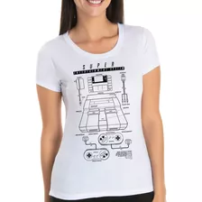 Camiseta Video Game Retro Controles Super Nintendo Rf08