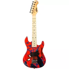 Guitarra Phx Marvel Infantil Criança Homem Aranha Spider Man Cor Preto