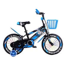 Bicicleta Mountain Bike Luces Led Y Colores Aro 12 Celeste Color Azul