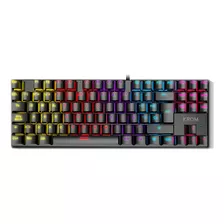 Teclado Mecánico Krom Kasic Tkl Rainbow 75 % Red Switch Color Del Teclado Negro