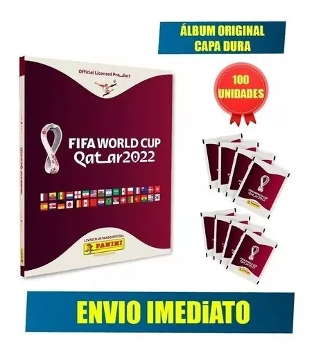 Álbum Copa Do Mundo Qatar 2022 + 100 Figurinhas (capa Dura)