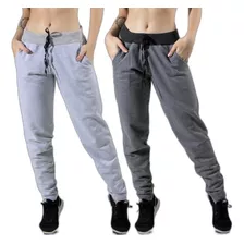 Kit 2 Calça Moletom Feminina Frio Promoção Envio Rápido