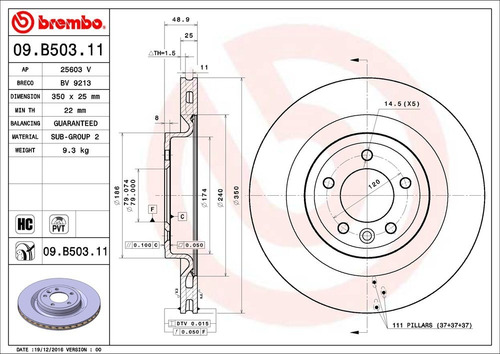 Kit-4 Discos Freno Range Rover Sport 3.0l V6 15 Al 17 Foto 4