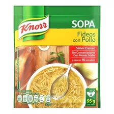Caja Sopa Knorr Fideo Y Pollo Con 12 Bolsas De 95 Grs