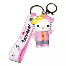 Llavero Goma Hello Kitty Ropa Casual Rosa Kc-19