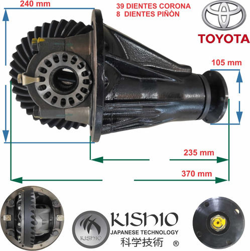 Diferencial Trasero Toyota 22r Pickup 4x4 1980-1995 39/8 Foto 3