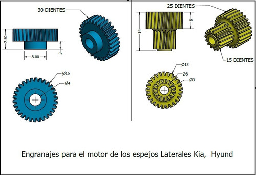 Espejo Lateral Reparacin Del Motor Engranaje Para Kia Hyund Foto 4