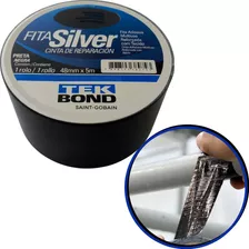 Fita Silver Tape Preta Multiuso Reforçada 48mm X 5m Tekbond