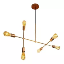 Lustre Pendente Prizi Dourado Directions Six - 60cm