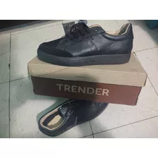 Tenis Trender Color Negro En Piel N..° 28 (nuevos)