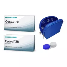 Lentes De Contato Optima 38 Anual Incolor Com Grau + Brinde