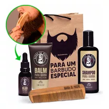 Kit Para Barba Hidratação Shampo Balm E Oleo Barba De Macho