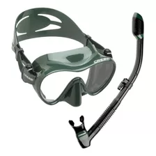 Combo Cressi Frameless/ Supernova Dry Snorkeling Y Buceo Color Verde